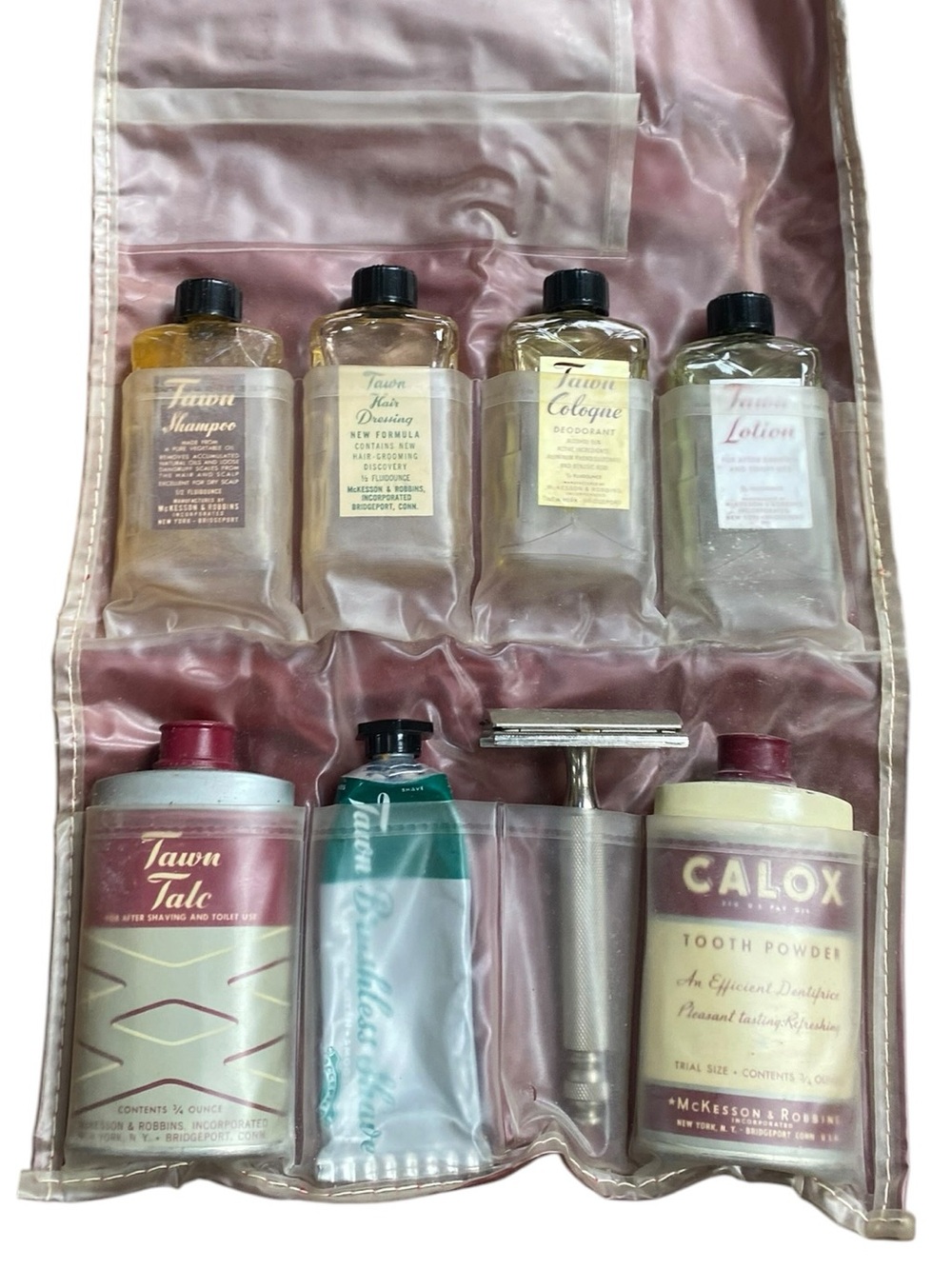 Vintage 30s 40s Tawn Toiletry Gillette Razor Tooth Talc bathroom display props